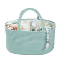Large Baby Diaper Caddy Organizer for Girl Boy Rope Nursery Storage Bin Basket Portable Holder Tote Bag for Changing Table Car Travel Baby Shower Gifts Newborn Essentials Registry Must Have Green by TinyTreasures Baby Boutique