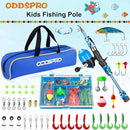 ODDSPRO Kids Fishing Pole Pink, Portable Telescopic Fishing Rod and Reel Combo Kit - with Spincast Fishing Reel Tackle Box for Girls, Youth by TinyTreasures Baby Boutique