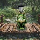 Frog Garden Statue with Solar Lantern - 16“ Outdoor Solar Lights Frog Figurine for Outside, Yard, Patio, Lawn Decor, Housewarming Gifts for Women, Mom by GreenHaven Gardens