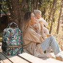 Diaper Bag Backpack Tote for Women Large Capacity, Baby Bag with Insulated Pockets Multifunctional Diaper Bags For Baby Girl Boy Waterproof Baby Bags For Boys Girls Mama Maternity Bag Colorful Leaves by TinyTreasures Baby Boutique