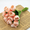 Buart Artificial Tulip in Bulk for Home Kitchen Wedding Bridal Bouquet,Fake Flowers for Valentine's Day Mother's Day Easter Table Centerpieces Decorations(Peach,Real-Touch,12pcs) by CozyNest Decor