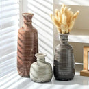 Ceramic Vases Set of 3, Neutral Rustic Farmhouse Vases Home Decor Decorative Flower Vase Modern Boho Pampass Vase for Table Mantel Entryway Shelf Living Room Kitchen Bathroom - Brown by CozyNest Decor