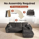 ovios 105” Modular Sectional Sofa with Thicken Seat Cushion, Cloud Couch with Deep Seat, Modern L-Shape Sofas Couches with Chaise,Upholstered Couches for Living Room Bedroom,Grey by CozyNest Decor