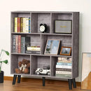 LEYAOYAO 8 Cube Bookshelf,Farmhouse Bookcase with Legs,Modern Dirty Grey Mid-Century Bookshelves,Large 3 Tier Open Storage Organizer Shelf, Retro Wood Display Book Case by CozyNest Decor