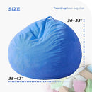 Homguava 3.5FT Bean Bag Chair: Teardrop Bean Bags with Memory Foam Filled, Compact Beanbag Chairs Soft Sofa with Corduroy Cover (Blue) by TinyTreasures Baby Boutique
