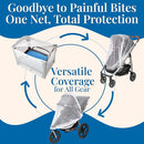 Pack n Play Cover with Zippers – Adaptable Premium Quality Mosquito Net for Stroller, Jogging Stroller, Playpen, Bassinet, Travel Crib – Portable Mosquito Net for Baby, Drawstring Base for Snug Fit by TinyTreasures Baby Boutique
