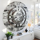 The Gears Clock Real Moving Gear Wall Clock England Line (Grey & White, 36 inches (90 cm)) by CozyNest Decor