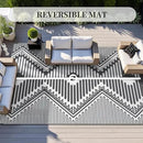 MontVoo Outdoor Rug 8x10 Waterproof Patio Rug-Outdoor Carpet Mat Reversible Plastic Straw Outside Outdoor Rug for RV Camping Picnic Beach Balcony Backyard Pool Deck Porch Modern Boho Grey by GreenHaven Gardens