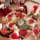 Christmas Placemats Set of 6 Christmas Red and White Snowflake Plastic Table Mats Winter Place Mats Washable Seasonal Xmas Winter Holiday Table Decoration for Indoor Outdoor Party Kitchen Dining by CozyNest Decor
