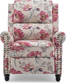 UIXE Pushback Recliner Chair, Fabric Armchair Push Back Accent Chair, Rivet Trim Club Chair Home Theater Overstuffed Single Sofa Reading Seat for Living Room, Pattern by CozyNest Decor