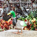 Metal Outdoor Duck,with Solar Light Duck Ornament, Metal Mallard Sculptures, for Backyard Patio Decor and Garden Lawn Decor, Mother's Day and Father's Day Gifts9.8H (Mallard) by GreenHaven Gardens