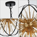 31.5" Black Gold 16-Light Globe Sputnik Chandelier Modern Industrial Adjustable Hanging Ceiling Firework Pendant Light Fixture for Entryway Foyer Stairway Bedroom Dining Living Room Hallway by CozyNest Decor