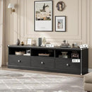 IDEALHOUSE 70in TV Stand for TVs up to 80", Mid Century Modern Entertainment Center with Storage Drawer and Open Shelves, TV Console Media Cabinet for Living Room, Bedroom, Black by CozyNest Decor