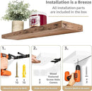 Sorbus Floating Shelves for Wall - 24" Bathroom Shelves, Wall Decor for Bedroom, Kitchen, Living Room, Home Decor & Book Storage - Mounted Floating Shelf with Invisible Brackets (Mahogany, 3 Pack) by CozyNest Decor