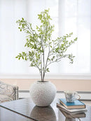White Ceramic Vase Flower Vase, Big Textured Round Vase for Centerpieces, Kitchen, Living Room, Bedroom Decor Gifts by GreenHaven Gardens