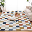 Super Soft Rug for Bedroom, 8x10 Ft Rainbow Area Rug Classic Checkered Shaggy Rug Anti-Skid High Pile Soft Fluffy Fuzzy Carpet for Living Room Bedroom Kids Room Nursery, Dorm Home Decor by TinyTreasures Baby Boutique