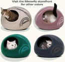 MEOWFIA Cat Cave – Premium Felt Cat Bed for Indoor Cats, Handmade 100% Merino Wool (Medium, Snow Leopard) by CozyNest Decor