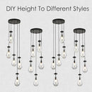 5-Light Raindrop Pendant Light Fixtures, Black Glass Pendant Lighting, Teardrops Modern Hanging Light for Entryway Foyer Kitchen Island Dining Living Room Hallway by CozyNest Decor