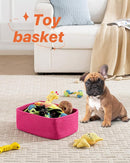 KALLAX Small Woven Basket, 13.5 x 9.5 x 5 Inches, Storage Basket for Organizing, Cute Small Rope Shelf Closet Cube Storage Bins Baskets for Shelves, Dog Toy Gift Baskets Empty, 3 Packs, Hot Pink by TinyTreasures Baby Boutique