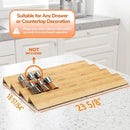 AMBIRD Bamboo Spice Drawer Organizer with Non-slip Mat,4 Tier - 2 Set Jar Spice Rack Tray From 12''to 24'',Hold up 48 Jars Seasoning Organizer for Kitchen,Cabinet,Drawers,Countertop