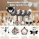 Car Seat Toys for Babies 0-6 Months,Hanging Rattle Toys for Crib Mobile, Baby Spiral Hanging Stroller Black and White High Contrast Toys for Newborn 0 3 6 9 12 Months Baby Boys Girls (Bear) by TinyTreasures Baby Boutique