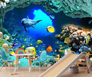 The Undersea World Wallpaper Ocean Dolphin Fish Wall Mural Large Wall Decor for Living Room Bedroom Dining Room(Not Self-Adhesive) by TinyTreasures Baby Boutique