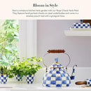 MACKENZIE-CHILDS Enamel Herb Pots, Small Plant Pots for Herbs or Flowers, Set of 3, Blue-and-White Royal Check by CozyNest Decor
