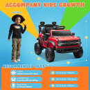 ENYOPRO 12V Kids Ride On Car with Remote Mode, Licensed Ford Bronco Raptor Electric Car for Toddlers, Battery Powered Ride On Toy Truck w/2 Speed, Working Headlights, Music Player, Radio (Red) by TinyTreasures Baby Boutique