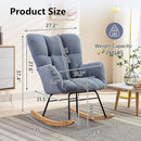 NIOIIKIT Nursery Rocking Chair Teddy Upholstered Glider Rocker Rocking Accent Chair Padded Seat with High Backrest Armchair Comfy Side Chair for Living Room Bedroom Offices (Light Blue) by TinyTreasures Baby Boutique