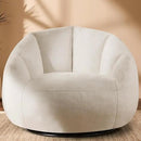 Giant Bean Bag Swivel Chair for Adults - Comfy Plush Round Shell Soft Accent Chair, Oversized Cozy Floor Sofa for Living Room, Bedroom & Game Rooms, Beige by CozyNest Decor