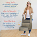 ECR4Kids Reach-Up Step Stool with Handles, Kids Furniture, Grey Wash by TinyTreasures Baby Boutique