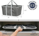 CleverMade Collapsible Laundry Tote - Charcoal Gray 2-Pack 50L - Foldable Storage Organization Container for Clothes Laundry Room Storage Solution by CozyNest Decor