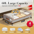 Yecaye Under Bed Storage with Wheels, 4 Pack Under Bed Storage Containers with Clear Lids & Label, XXL Large Lapacity Rolling Under Bed Drawers for Clothes, Shoes, Blankets by CozyNest Decor