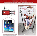 ZEYU Hammock Chair with Stand Double Hammock Chair Bohemian Style with Tassel Mobile Phone Support Manual Adjustable Swing Indoor and Outdoor Garden Porch with Floor mat Reclining Capacity 400 pounds by GreenHaven Gardens