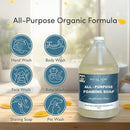 SoCal Suds & Company 128oz Certified Organic Foaming Hand & Body Wash - Gentle Natural Body,Baby & Face Wash for Sensitive Skin, Moisturizing All-Purpose Foaming Soap & More - Fragrance Free by TinyTreasures Baby Boutique