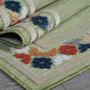 Beverly Rug Outdoor Runner Rug 2x7 Modern Floral Bordered Area Rugs for Indoor and Outdoor Patio Easy to Clean Non Shedding Living Room Porch Garden Washable Outside Carpet (2 x 7 Green) by CozyNest Decor