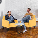 VINGLI Accent Chairs Set of 2 Living Room Chairs Yellow Reading Chair for Bedroom Scooped Arm Chair Mid Century Modern Accent Chairs Upholstered Comfy Chair for Apartment, Waiting Room by CozyNest Decor