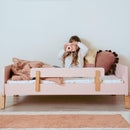 dadada Muse Toddler Bed with 2 Removable Safety Rails. Low Profile Montessori Bed for Kids. Sturdy Solid Wood Frame, Fits Standard Crib Mattress, Easy to Assemble, Toddler Bed for Girls & Boys - Pink by TinyTreasures Baby Boutique