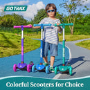 Gotrax KS1 Kids Kick Scooter, LED Lighted Wheels and 3 Adjustable Height Handlebars, Lean-to-Steer & Widen Anti-Slip Deck, 3 Wheel Scooter for Boys & Girls Ages 2-8 and up to 110 Lbs by TinyTreasures Baby Boutique