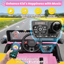24V 4WD Ride on Truck Car w/800W Motors, Gift Flower, Remote Control, 2 Seaters, Light Bar, 3 Speeds, Pop Music, Power Four Wheels, 25 Volt Ride on Toy Car for Big Kids, Pink by TinyTreasures Baby Boutique