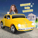 12V Kids Electric Car, Power Wheels with Remote Control, Ride on Car Toys with LED Light, 3 Speeds, Music, Yellow by TinyTreasures Baby Boutique