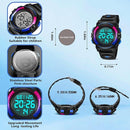 Kids Watch,Boys Watch for 3-15 Year Old Boys,Digital Sport Outdoor Multifunctional Chronograph LED 50 M Waterproof Alarm Calendar Analog Watch for Children with Silicone Band,Kids Gift by TinyTreasures Baby Boutique