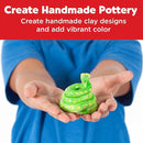 Faber-Castell Pottery Studio Refill Kit - 2 lbs. of Natural Air-Dry Pottery Clay, 6 Paint Pots and Paintbrush, Clay Making Kit for Kids by TinyTreasures Baby Boutique