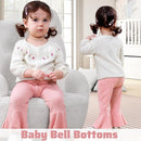 2 Pack Toddler Baby Girl Pants Flare Leggings Ribbed Knit Newborn Bell Bottoms Solid Ruffle Infant Pants for Girls by TinyTreasures Baby Boutique