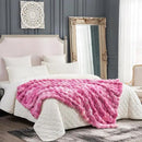 Cozy Bliss Faux Fur Throw Blanket for Couch, Fuzzy Soft Plush Thick Bubble Blanket for Sofa Bedroom Living Room, 60 * 80 Inches Tie Dye Pink by CozyNest Decor