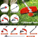 Weed Eater Gas Powered 52cc - 2 Cycle, 5 in 1 Grass Trimmer, Gas Hedge Trimmer, String Trimmer, Brush Cutter, Pole Saw with Extension Pole, Multi Functionallandscaping Tools & Equipmen Red by GreenHaven Gardens