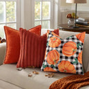 decorUhome Fall Orange Pumpkin Decorative Throw Pillow Covers 18x18 Set of 2, Buffalo Plaid Check Farmhouse Cushion Covers for Autumn Harvest Couch Sofa Bed Home Decor by CozyNest Decor