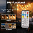 Solar Powered Warm White LED Outdoor String Light with Remote Control, Shatterproof Light Bulbs for Backyard Garden Patio Pergola Gazebo Bistro Bedroom Christmas Wedding Party (10+1 Bulbs) by CozyNest Decor