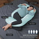 MOON PARK Pregnancy Pillows for Sleeping - U Shaped Full Body Maternity Pillow with Removable Cover - Support for Back, Legs, Belly, HIPS - 57 Inch - Ice Blue - Cooling Cover by TinyTreasures Baby Boutique