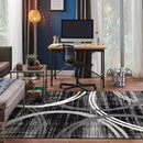Rugshop Modern Wavy Circles Design Area Rug 5'3" x 7'3" Black by TinyTreasures Baby Boutique